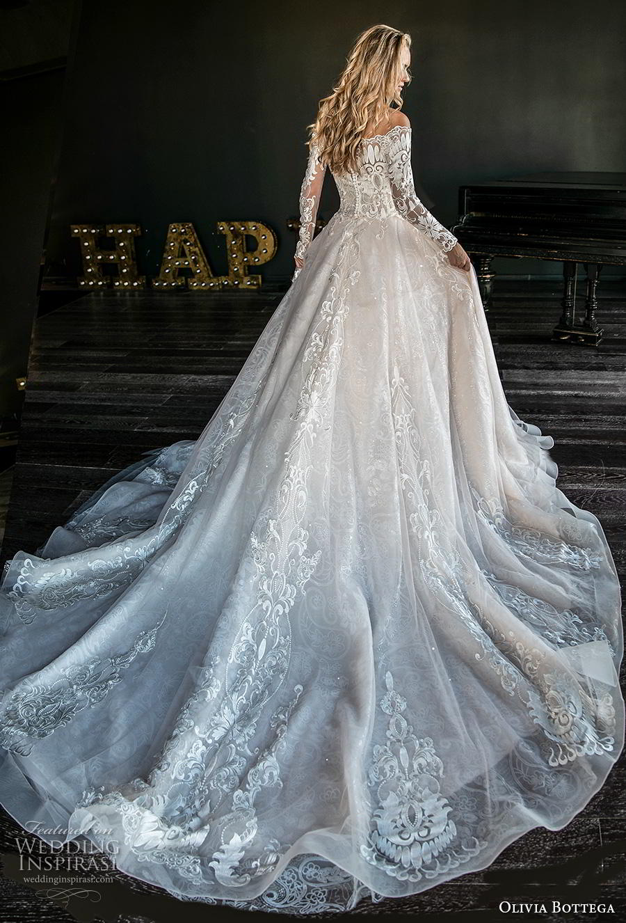 olivia bottega 2019 bridal long sleeves off the shoulder heavily embellished bodice hem princess romantic ball gown a  line wedding dress covered back royal train (13) bv mv