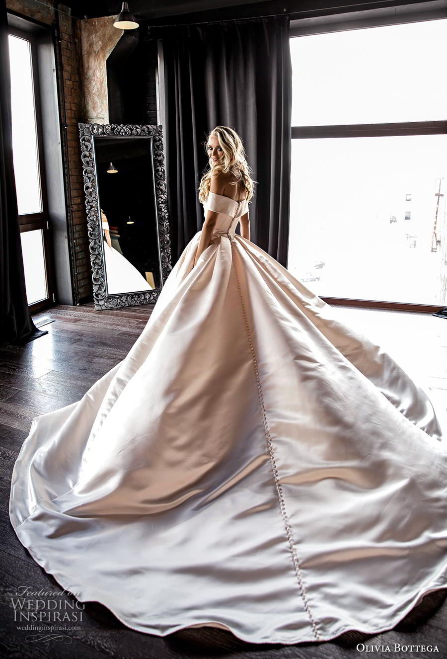 olivia bottega 2019 bridal off the shoulder sweetheart neckline simple romantic princess pink ball gown a  line wedding dress royal train (10) bv mv