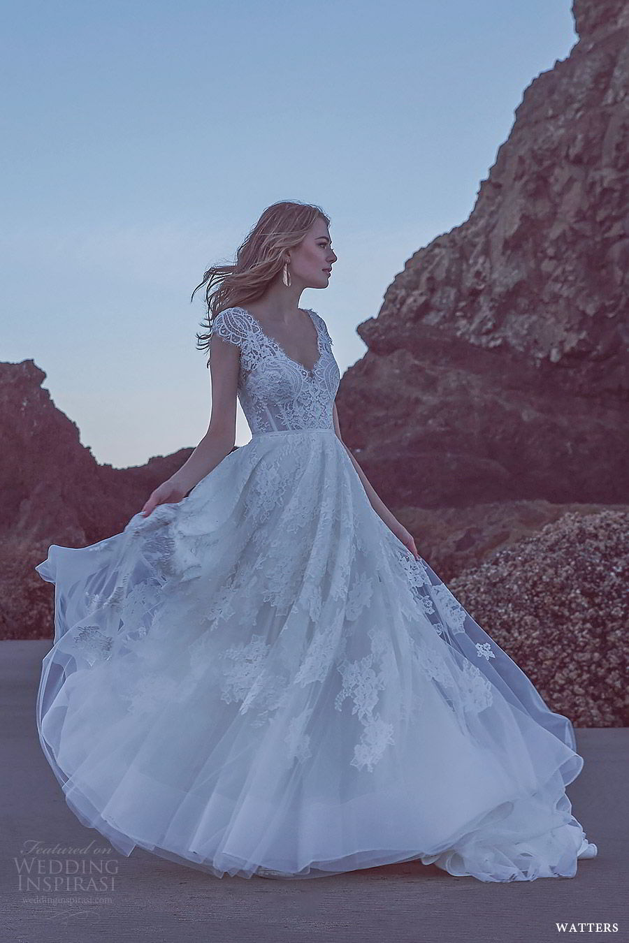 watters spring 2019 bridal lace cap sleeves sheer v neck sweetheart a line ball gown lace wedding dress (10) mv romantic elegant watters spring 2019 bridal lace cap sleeves sheer v neck sweetheart a line ball gown lace wedding dress (10) mv romantic elegant