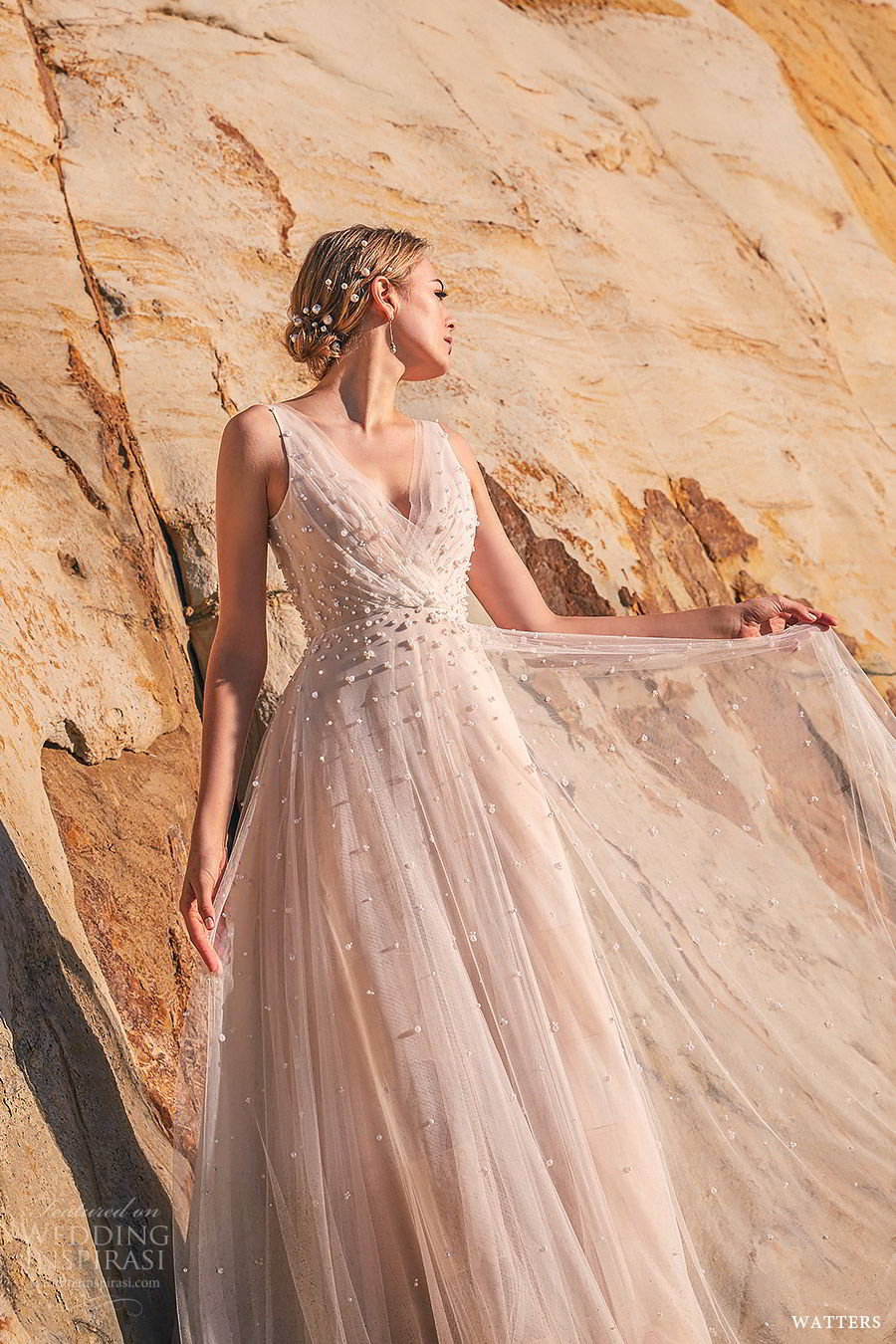 watters spring 2019 bridal sleeveless v neck ruched bodice fully embellished a line ball gown wedding dress (8) mv romantic elegant watters spring 2019 bridal sleeveless v neck ruched bodice fully embellished a line ball gown wedding dress (8) mv romantic elegant