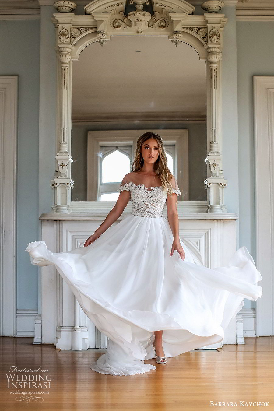 barbara kavchok fall 2019 bridal illusion bateau off shoulder embellished bodice soft a line wedding dress (2) mv chapel train romantic elegant barbara kavchok fall 2019 bridal illusion bateau off shoulder embellished bodice soft a line wedding dress (2) mv chapel train romantic elegant