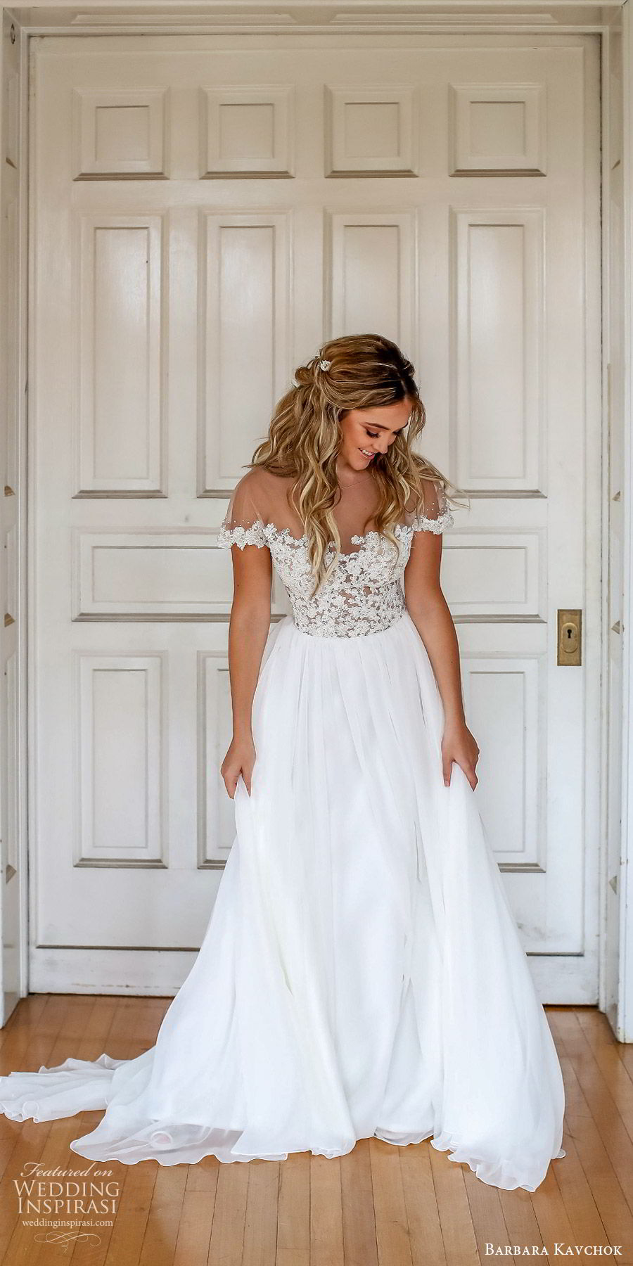 barbara kavchok fall 2019 bridal illusion bateau off shoulder embellished bodice soft a line wedding dress (2) mv chapel train romantic elegant barbara kavchok fall 2019 bridal illusion bateau off shoulder embellished bodice soft a line wedding dress (2) mv chapel train romantic elegant