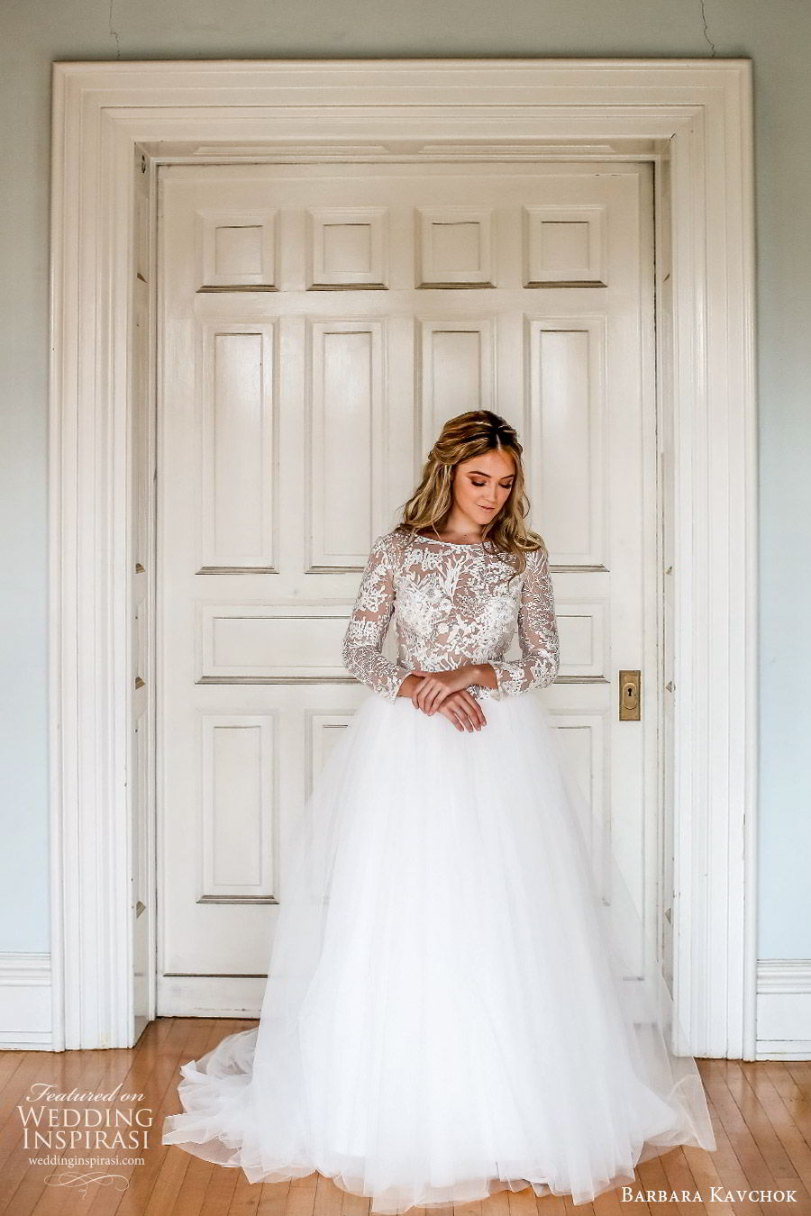 barbara kavchok fall 2019 bridal illusion long sleeves sheer lace bodice a line ball gown wedding dress (13) mv open back chapel train classic romantic barbara kavchok fall 2019 bridal illusion long sleeves sheer lace bodice a line ball gown wedding dress (13) mv open back chapel train classic romantic