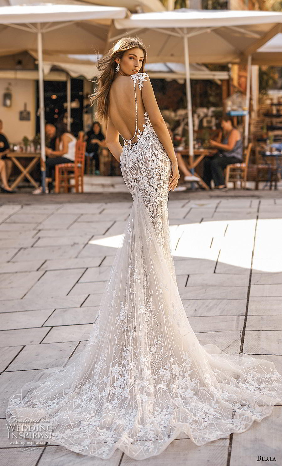 sexy fit and flare wedding dress