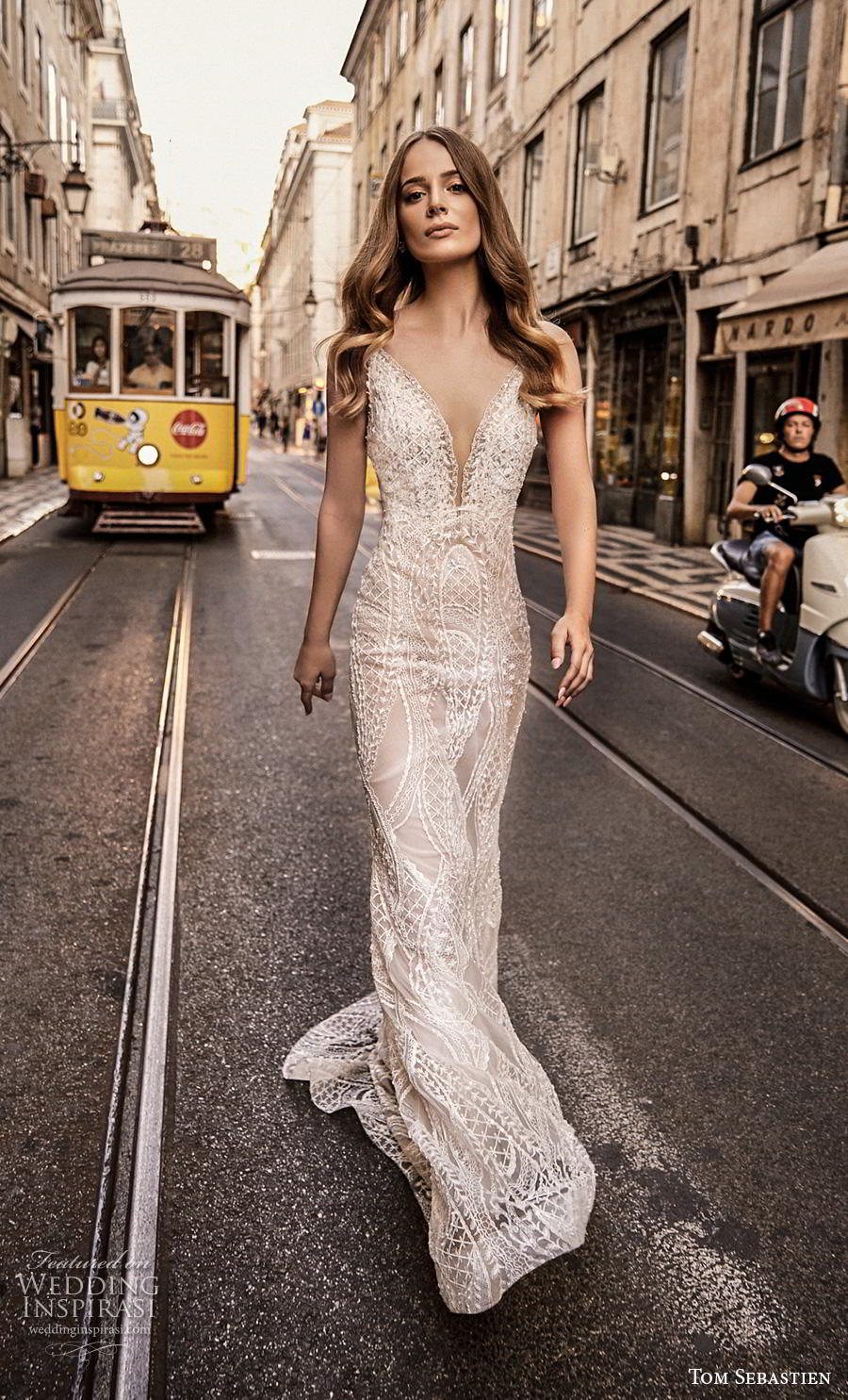 tom sebastian 2019 bridal sleeveless deep plunging v neck full embellishment sexy elegant sheath wedding dress v back sweep train (10) mv