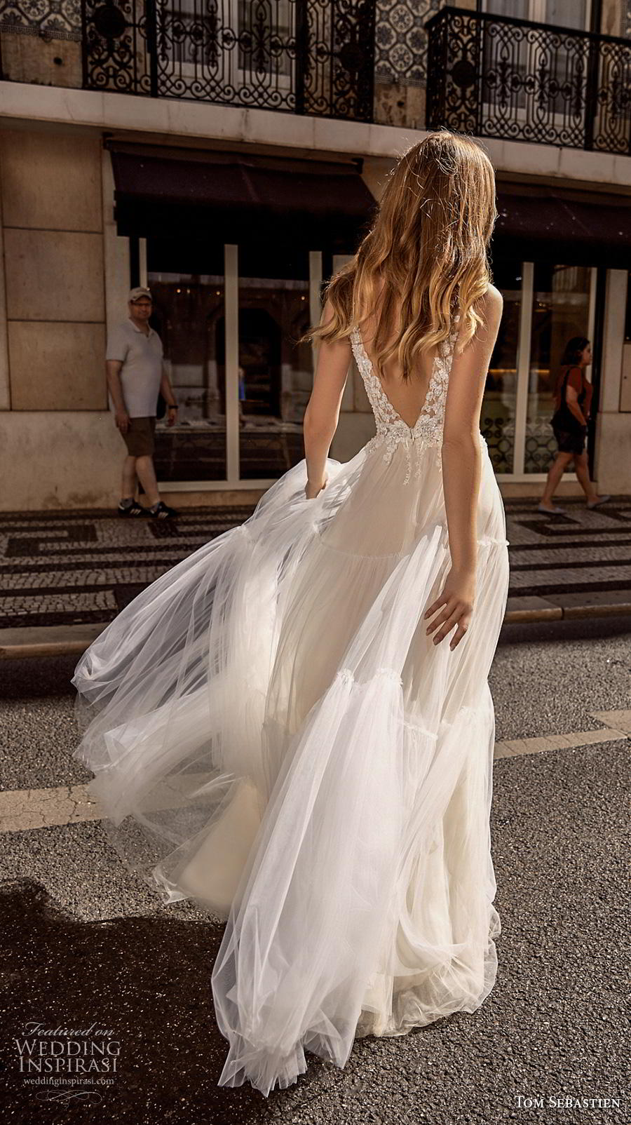 tom sebastian 2019 bridal sleeveless deep v neck heavily embellished bodice romantic a  line wedding dress open v back sweep train (2) bv