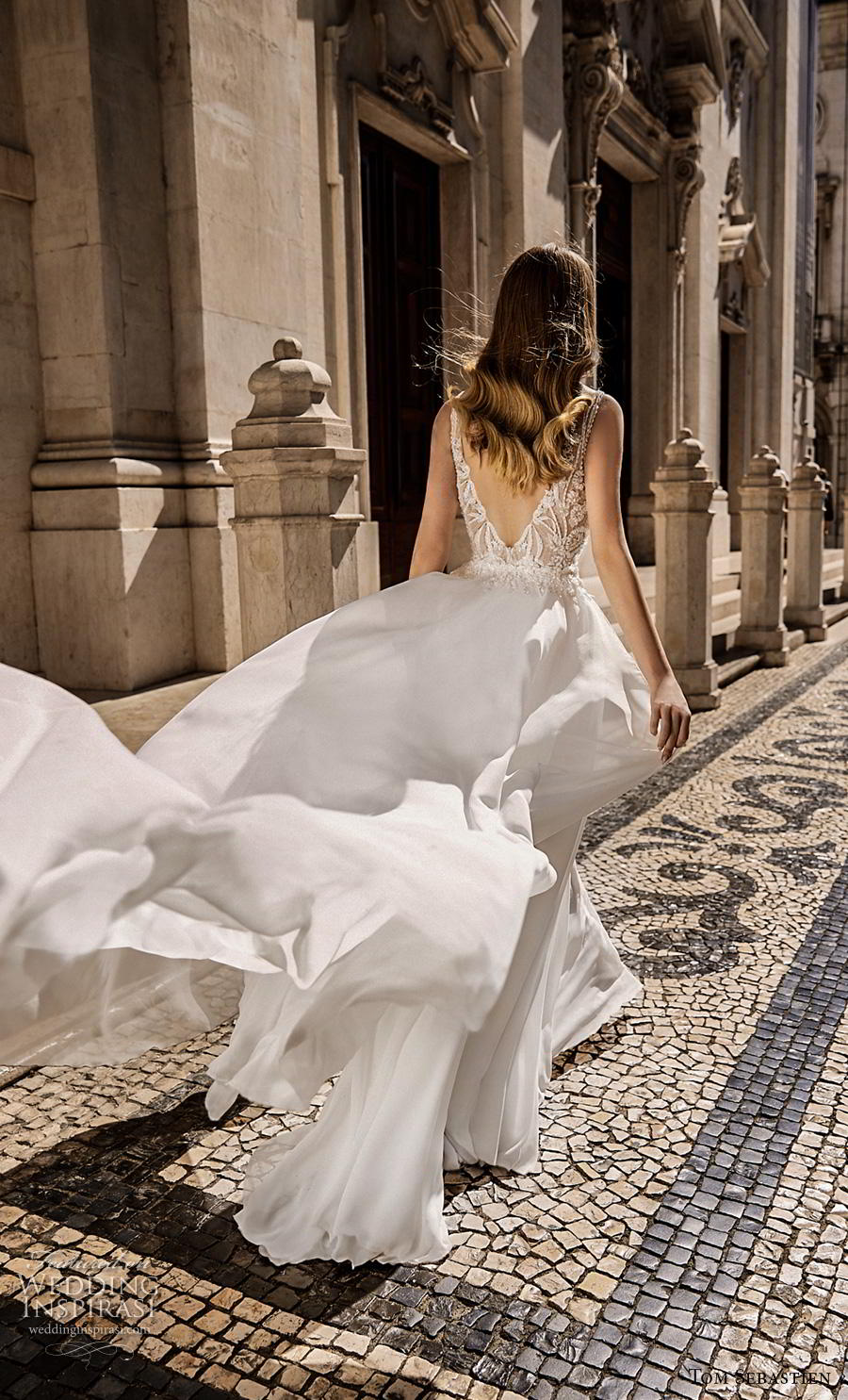 tom sebastian 2019 bridal sleeveless with strap v neck heavily embellished bodice slit skirt romantic a line wedding dress v back chapel train (12) bv tom sebastian 2019 bridal sleeveless with strap v neck heavily embellished bodice slit skirt romantic a line wedding dress v back chapel train (12) bv