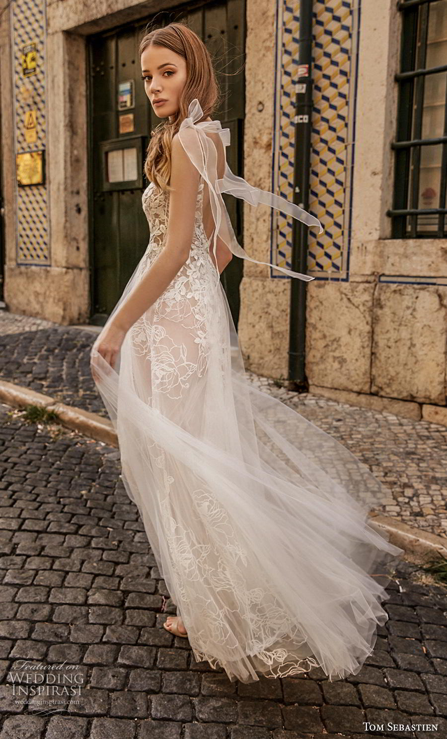 tom sebastian 2019 bridal spaghetti ribbon strap deep plunging v neck heavily embellished bodice tulle skirt romantic soft a line wedding dress scoop back sweep train (5) bv tom sebastian 2019 bridal spaghetti ribbon strap deep plunging v neck heavily embellished bodice tulle skirt romantic soft a line wedding dress scoop back sweep train (5) bv