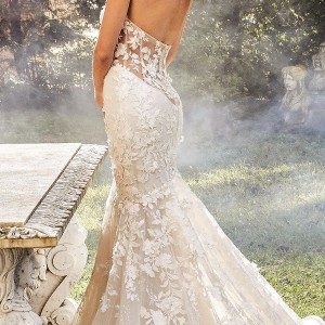 eve of milady fall 2018 bridal detached bell sleeves strapless sweetheart fully embellished mermaid wedding dress sheer back chapel train elegant romantic (1) lv