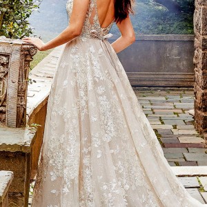 eve of milady fall 2018 bridal sleeveless thin beaded straps fully embellished a line ball gown wedding dress romantic glitzy chapel train (6) bv