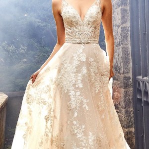 eve of milady fall 2018 bridal sleeveless thin beaded straps fully embellished a line ball gown wedding dress romantic glitzy chapel train (6) lv