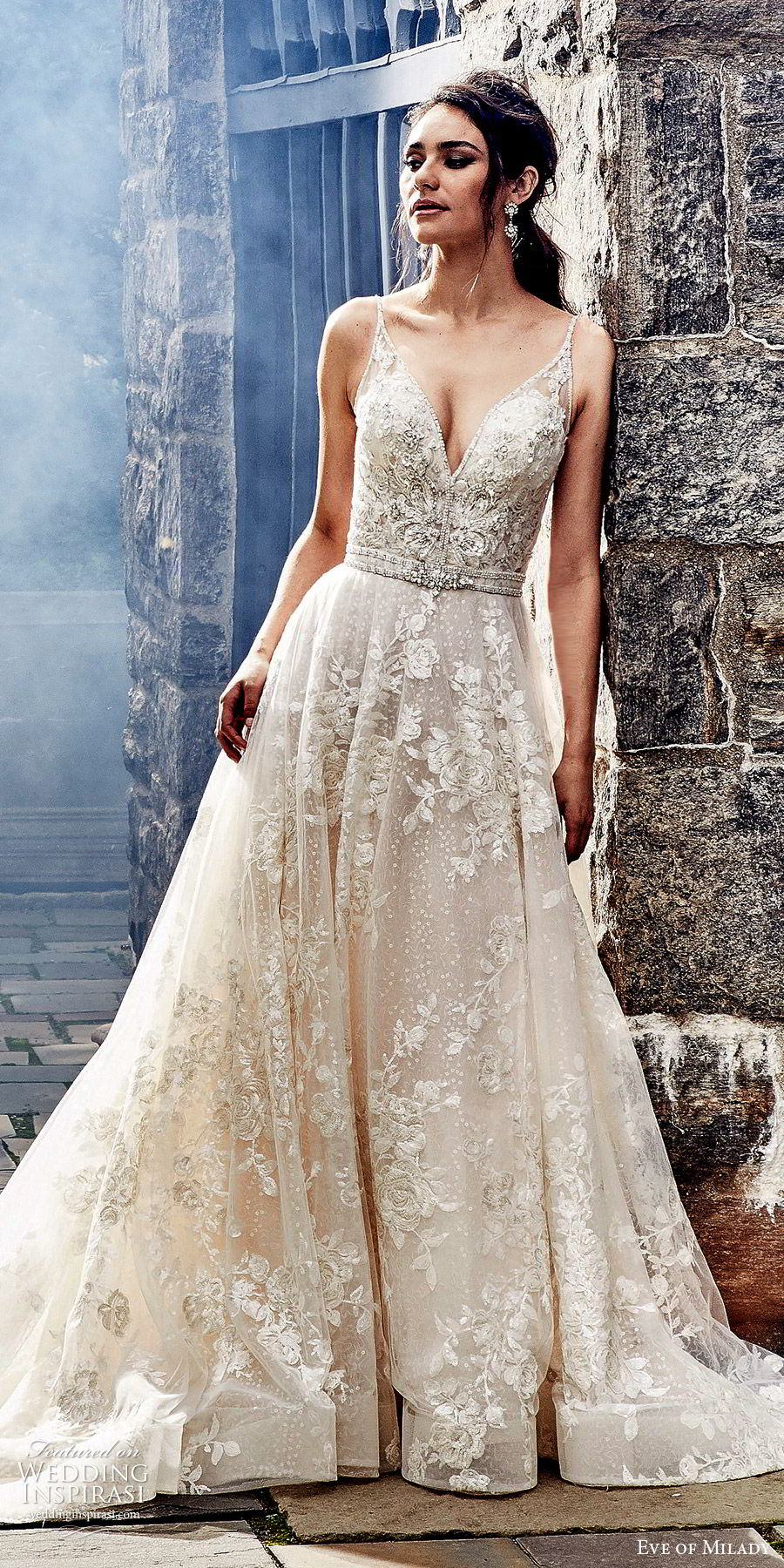 eve of milady fall 2018 bridal sleeveless thin beaded straps fully embellished a line ball gown wedding dress romantic glitzy chapel train (6) mv eve of milady fall 2018 bridal sleeveless thin beaded straps fully embellished a line ball gown wedding dress romantic glitzy chapel train (6) mv
