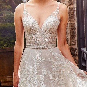 eve of milady fall 2018 bridal sleeveless thin beaded straps fully embellished a line ball gown wedding dress romantic glitzy chapel train (6) zv