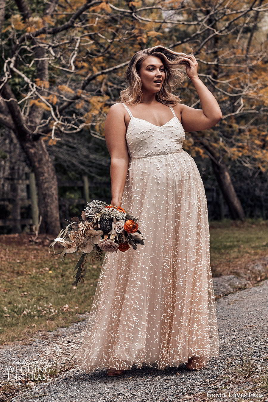 grace loves lace 2019 bridal sleeveless straps sweetheart neckline fully embellished a line ball gown wedding dress romantic elegant plus size blush (5) mv