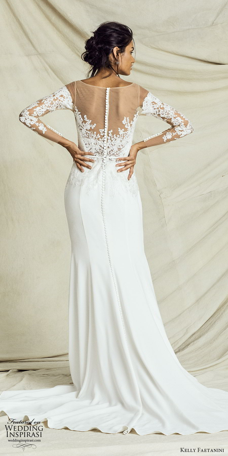 kelly faetanini fall 2019 bridal illusion long sleeves sweetheart neckline lace bodice sheath trumpet mermaid wedding dress chapel train elegant (4) bv kelly faetanini fall 2019 bridal illusion long sleeves sweetheart neckline lace bodice sheath trumpet mermaid wedding dress chapel train elegant (4) bv