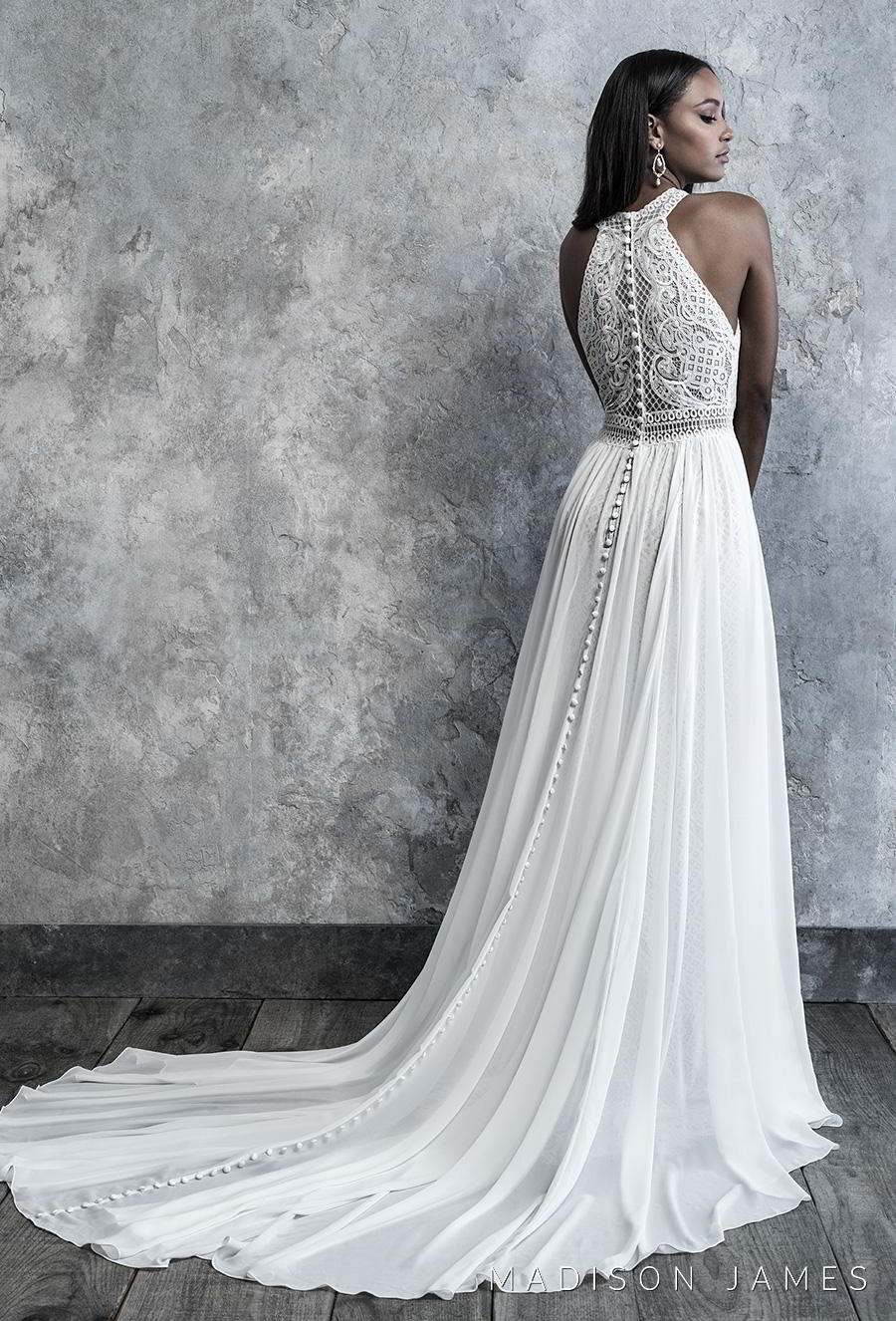 madison james 2019 bridal sleeveless halter neck full