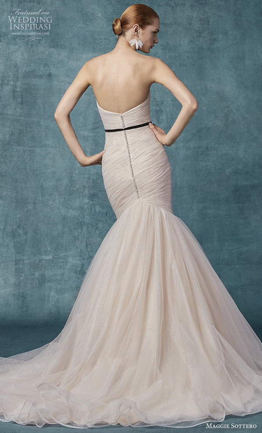 maggie sottero spring 2019 bridal strapless sweetheart neckline wrap over ruched bodice simple blush mermaid wedding dress mid back chapel train (10) bv