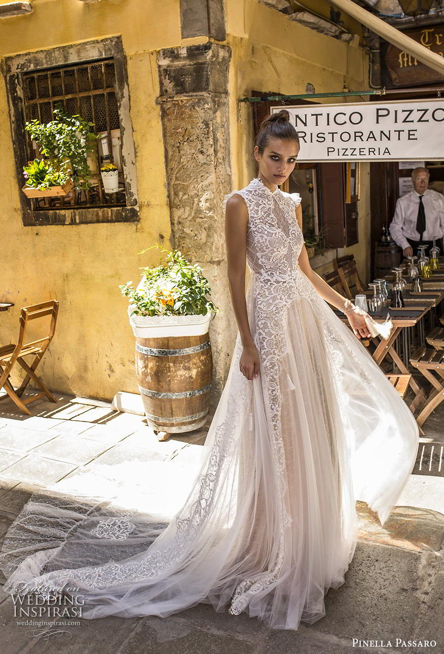 pinella passaro 2019 bridal cap sleeves high neck heavily embellished bodice romantic soft a  line wedding dress keyhole back chapel train (14) mv