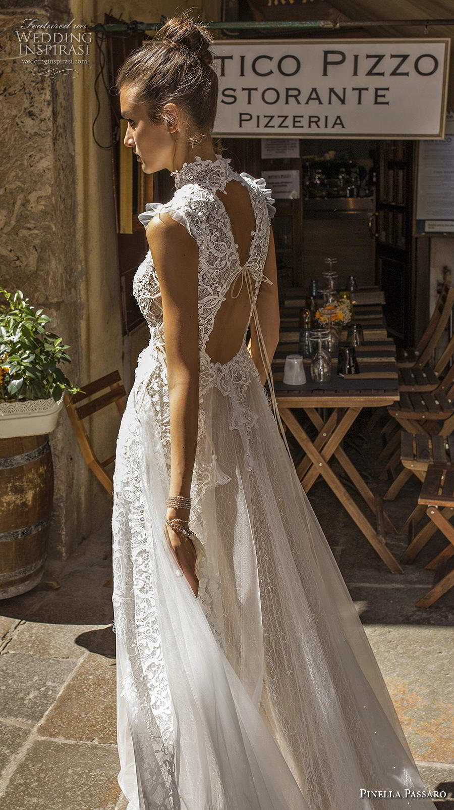 pinella passaro 2019 bridal cap sleeves high neck heavily embellished bodice romantic soft a  line wedding dress keyhole back chapel train (14) zbv