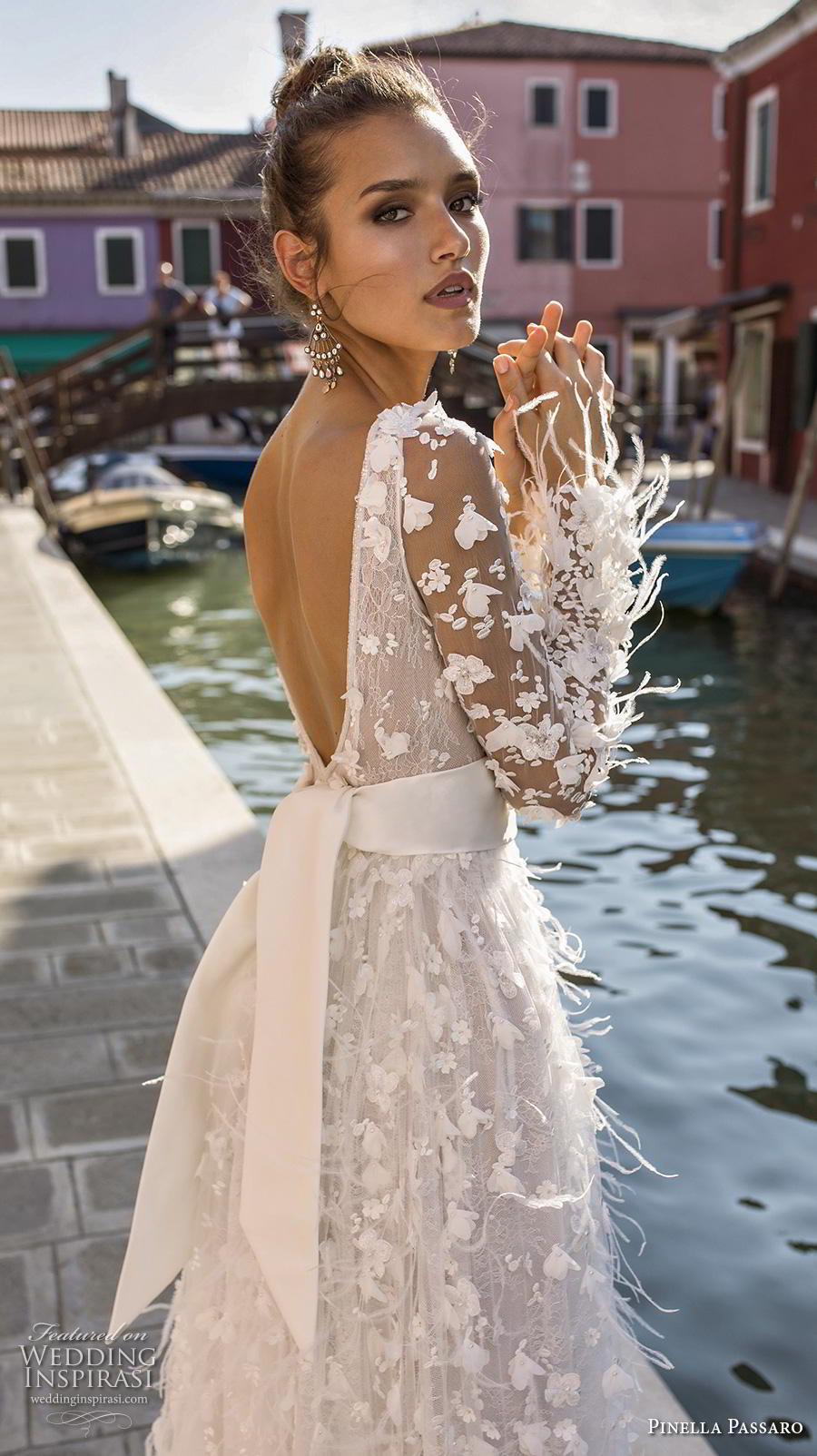 pinella passaro 2019 bridal long sleeves deep v neck full embellishment romantic pretty a  line wedding dress backless v back chapel train (11) zbv