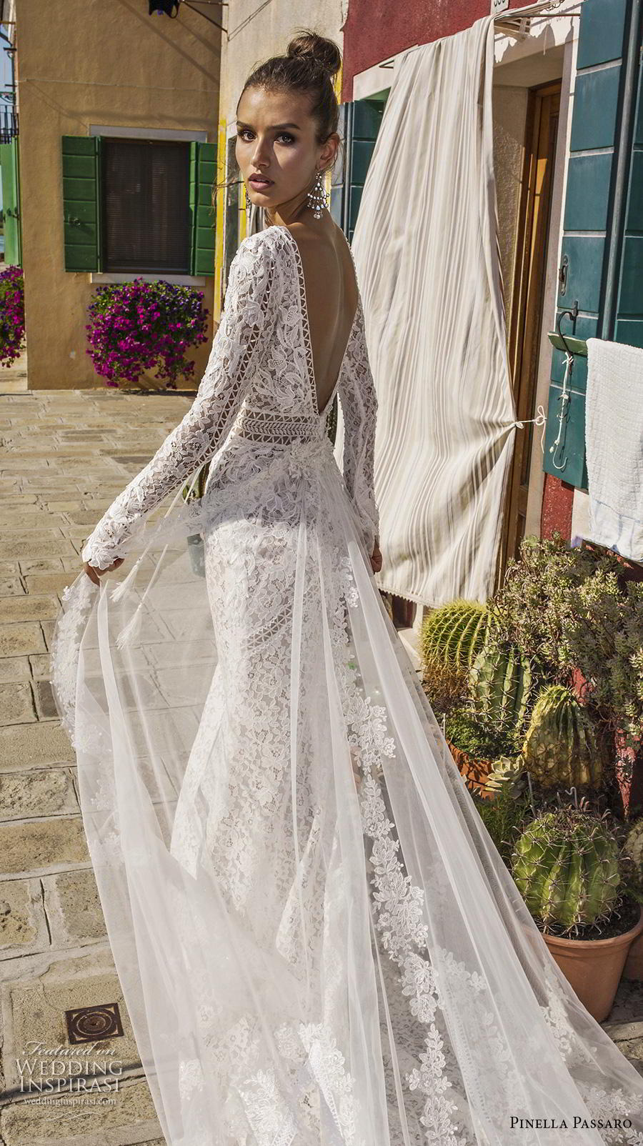 pinella passaro 2019 bridal long sleeves deep v neck full embellishment romantic sexy a  line wedding dress v back chapel train (9) zbv
