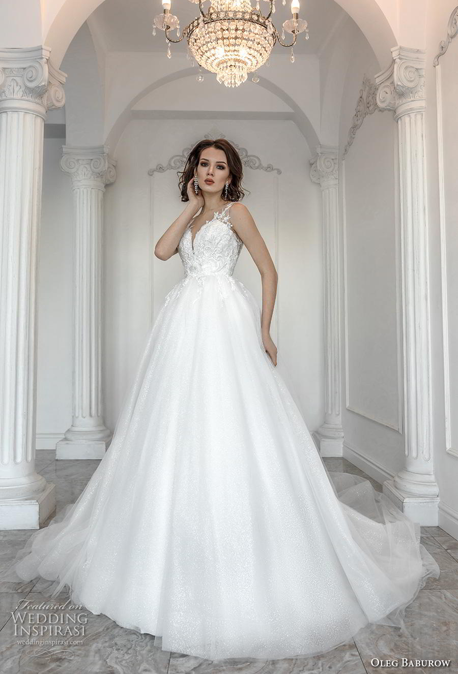 oleg baburow 2019 bridal sleeveless with strap sweetheart neckline heavily embellished bodice romantic a  line wedding dress sheer button back chapel train (7) mv