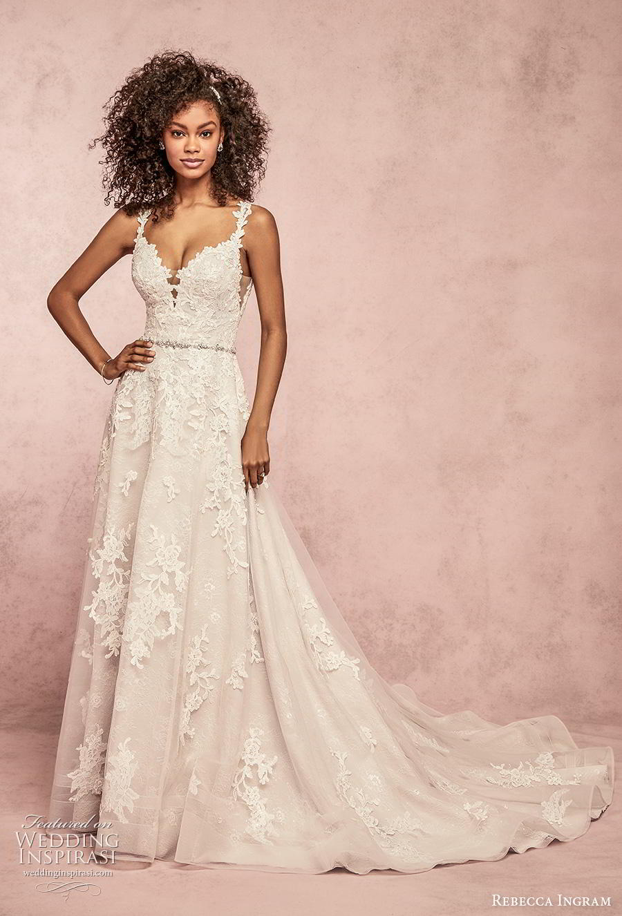 rebecca ingram s2019 bridal sleeveless deep v neck full embellishment romantic  a  line wedding dress v back chapel train (4) mv 