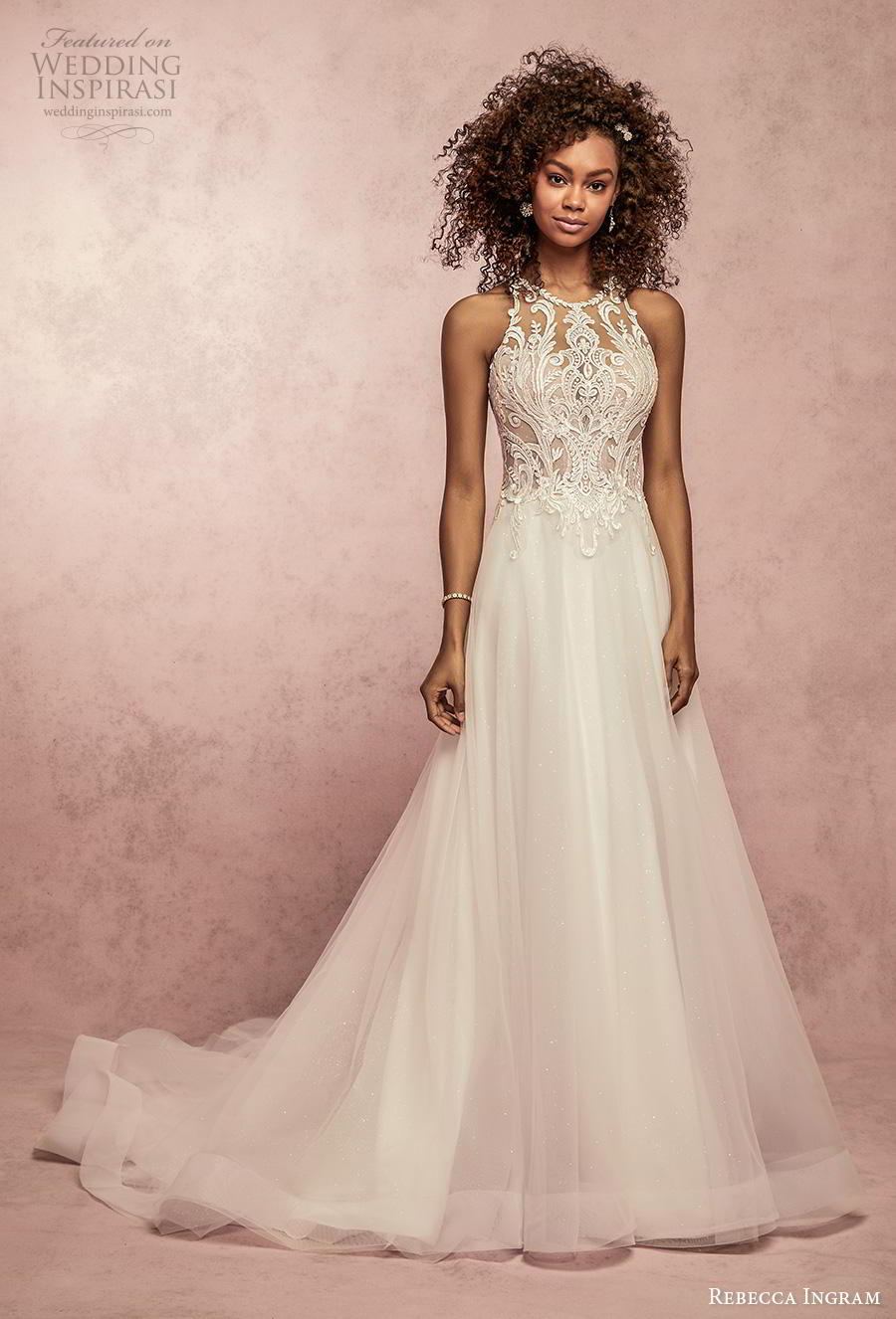 rebecca ingram s2019 bridal sleeveless halter neck jewel neck heavily embellished bodice romantic a line wedding dress full lace back chapel train (10) mv rebecca ingram s2019 bridal sleeveless halter neck jewel neck heavily embellished bodice romantic a line wedding dress full lace back chapel train (10) mv