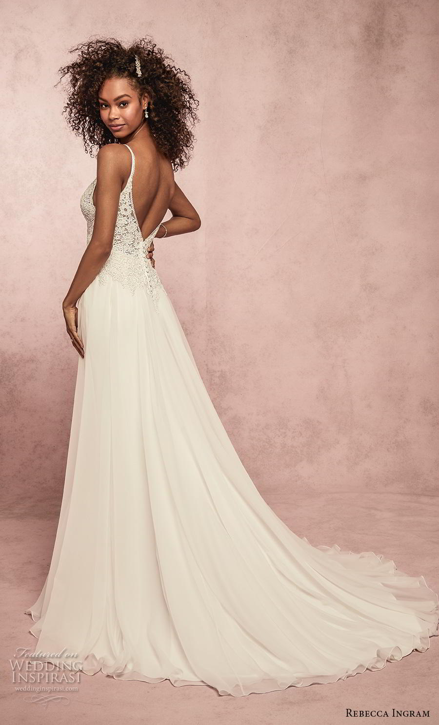 rebecca ingram s2019 bridal sleeveless spaghetti strap diamond neck heavily embellished bodice romantic a line wedding dress backless v back medium train (12) bv rebecca ingram s2019 bridal sleeveless spaghetti strap diamond neck heavily embellished bodice romantic a line wedding dress backless v back medium train (12) bv