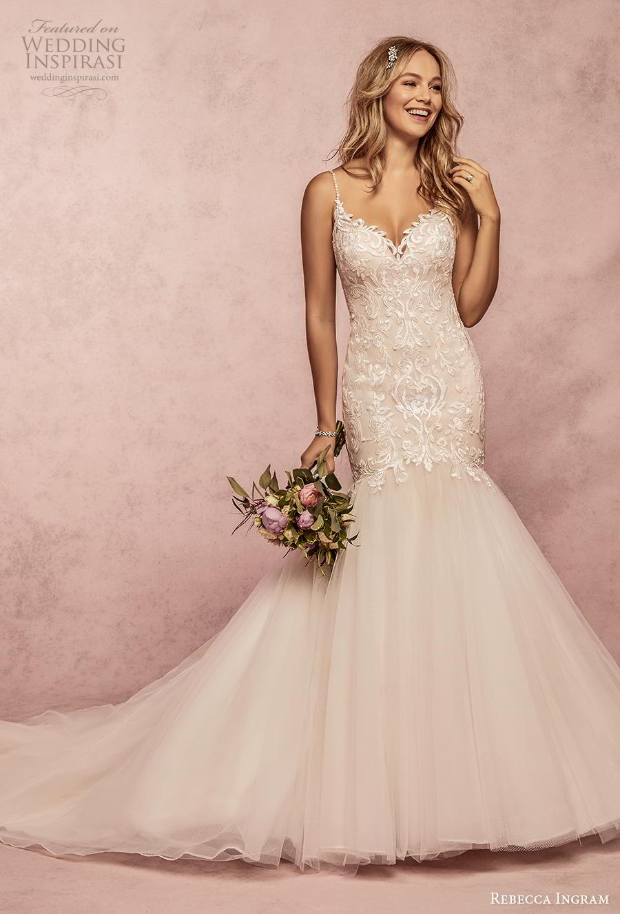 rebecca ingram s2019 bridal sleeveless spaghetti strap sweetheart neckline heavily embellished bodice mermaid wedding dress backless scoop back chapel train (8) mv