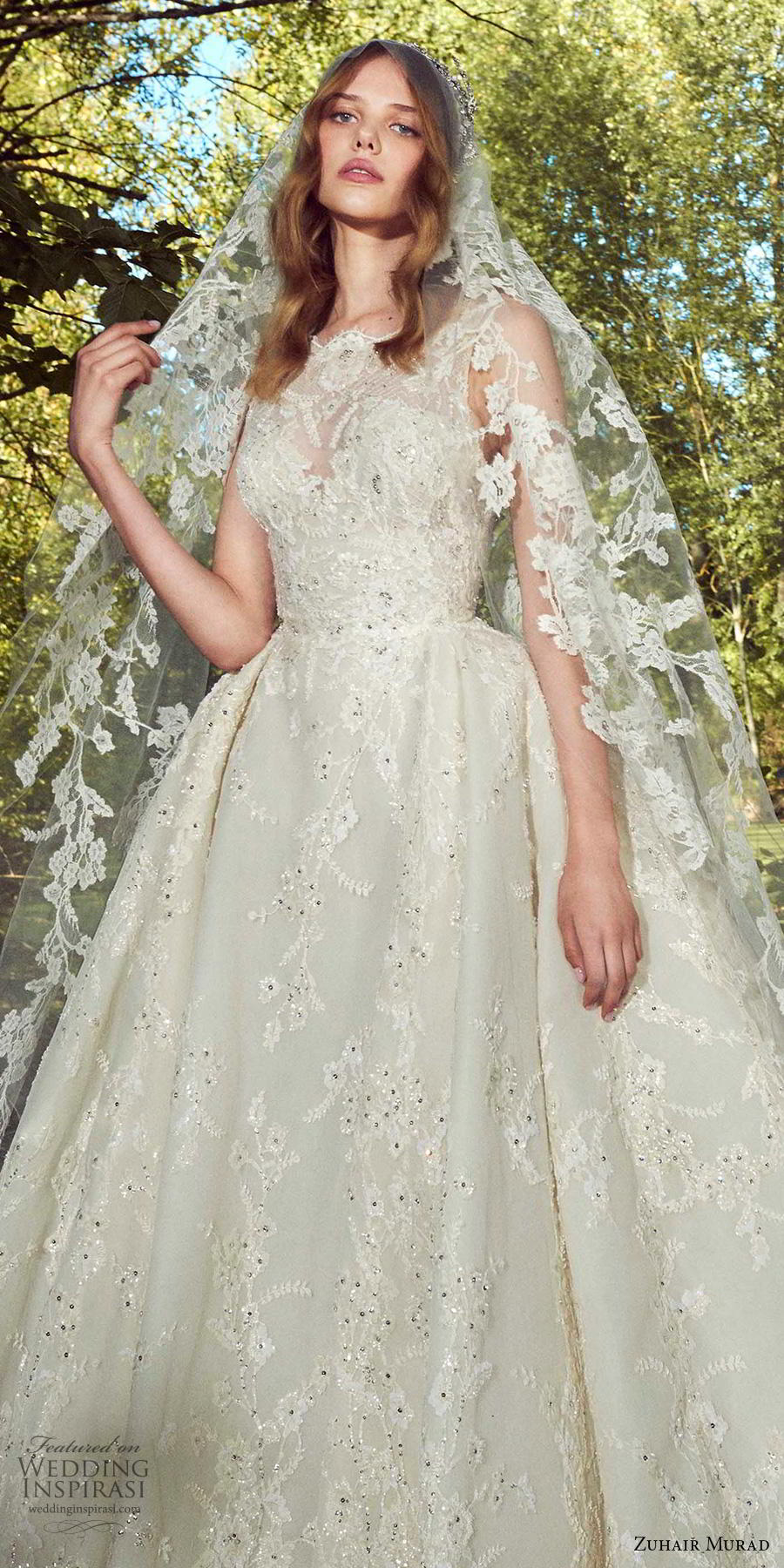 zuhair murad fall 2019 bridal sleeveless bateau neck full embellishment princess romantic ball gown a  line wedding dress chapel train (3) zv