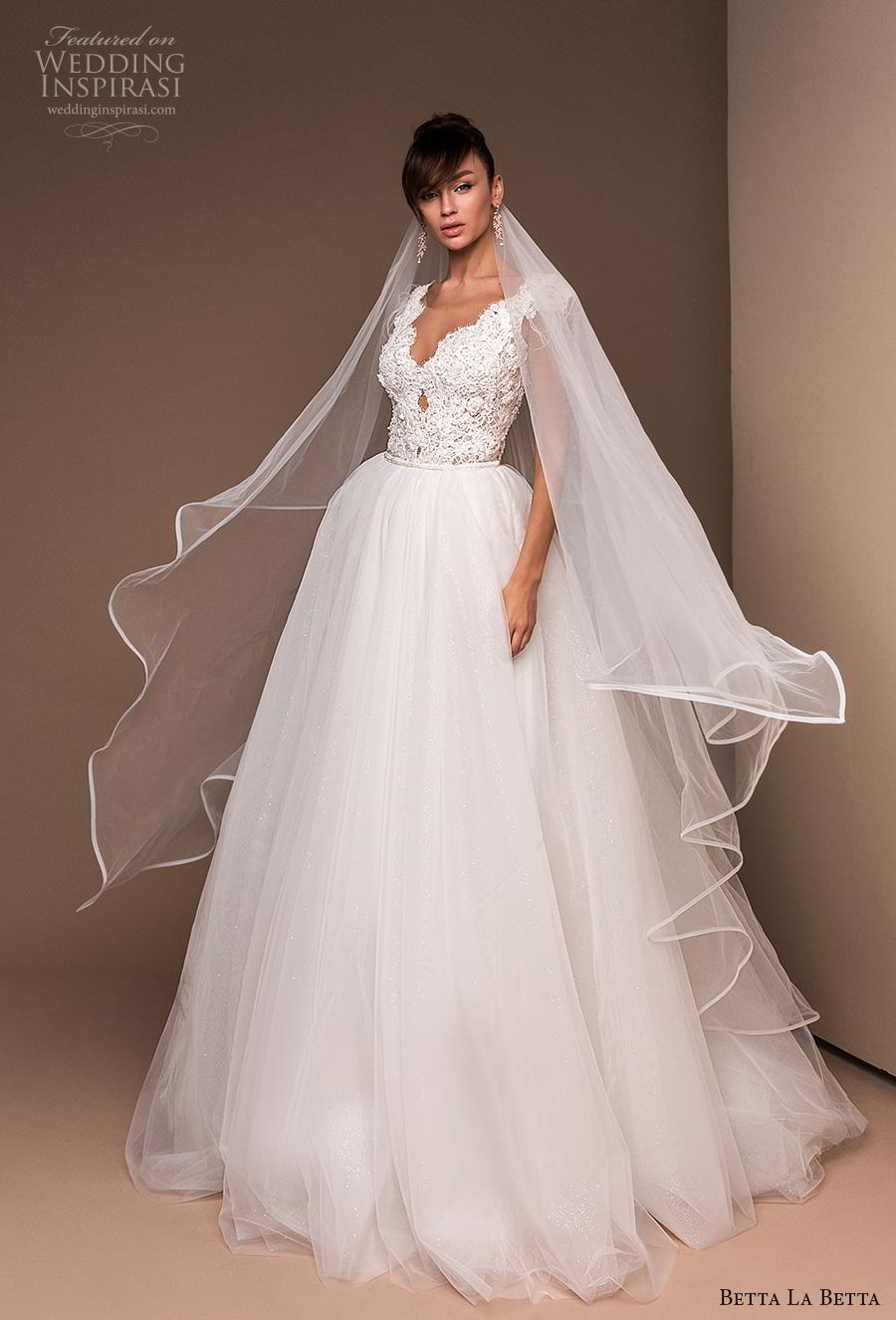 betta la betta 2020 bridal cap sleeves v neck heavily embellished bodice romantic ball gown a  line wedding dress v back chapel train (13) mv