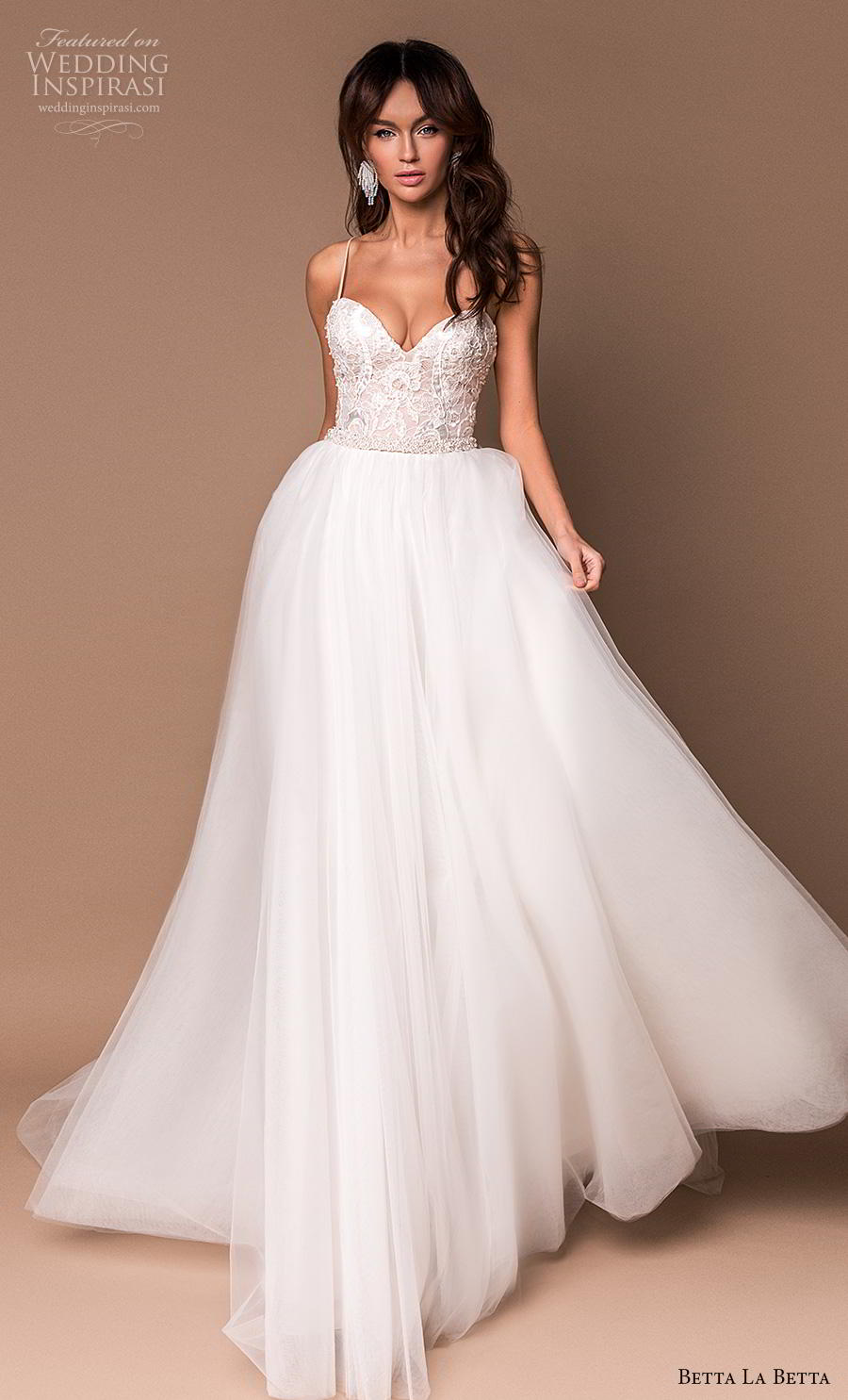 betta la betta 2020 bridal spaghetti strap sweetheart neckline heavily embellished bodice tulle skirt romantic a  line wedding dress cross trap ribbon back chapel train (10) mv