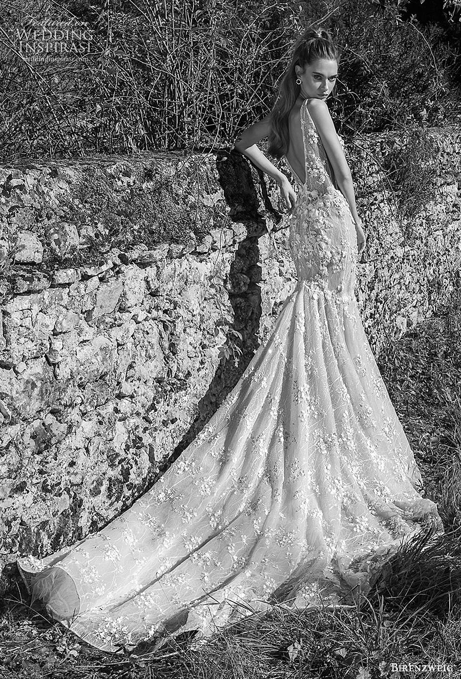 birenzweig fall 2019 bridal sleeveless with strap v neck full embellishment elegant mermaid wedding dress v back chapel train (12) bv
