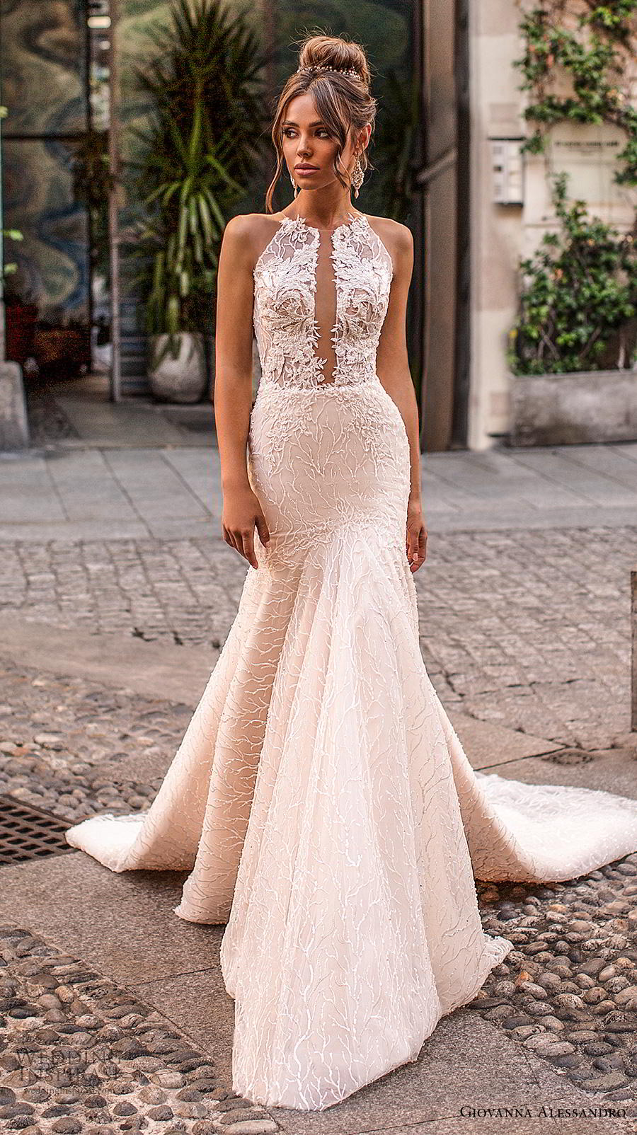 giovanna alessandro 2019 bridal sleeveless halter neck heavily full embellishment elegant sexy champagne trumpet wedding dress keyhole back chapel train (10) mv