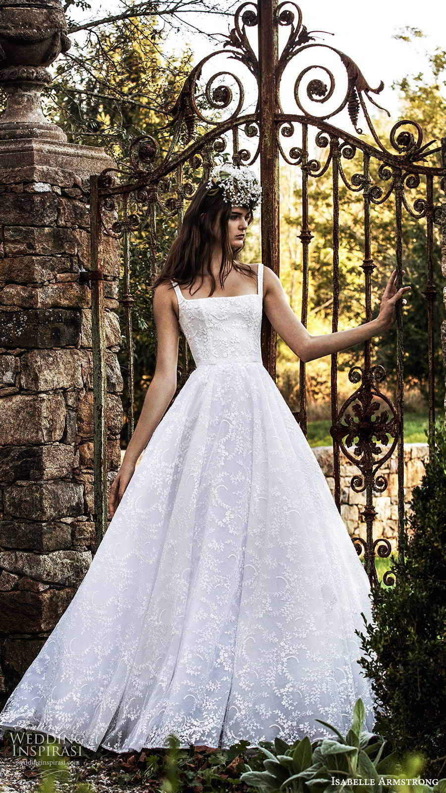 isabelle armstrong fall 2019 bridal sleeveless thick straps square neckline fully embroidered a line ball gown wedding dress (5) romantic princess chapel train mv isabelle armstrong fall 2019 bridal sleeveless thick straps square neckline fully embroidered a line ball gown wedding dress (5) romantic princess chapel train mv