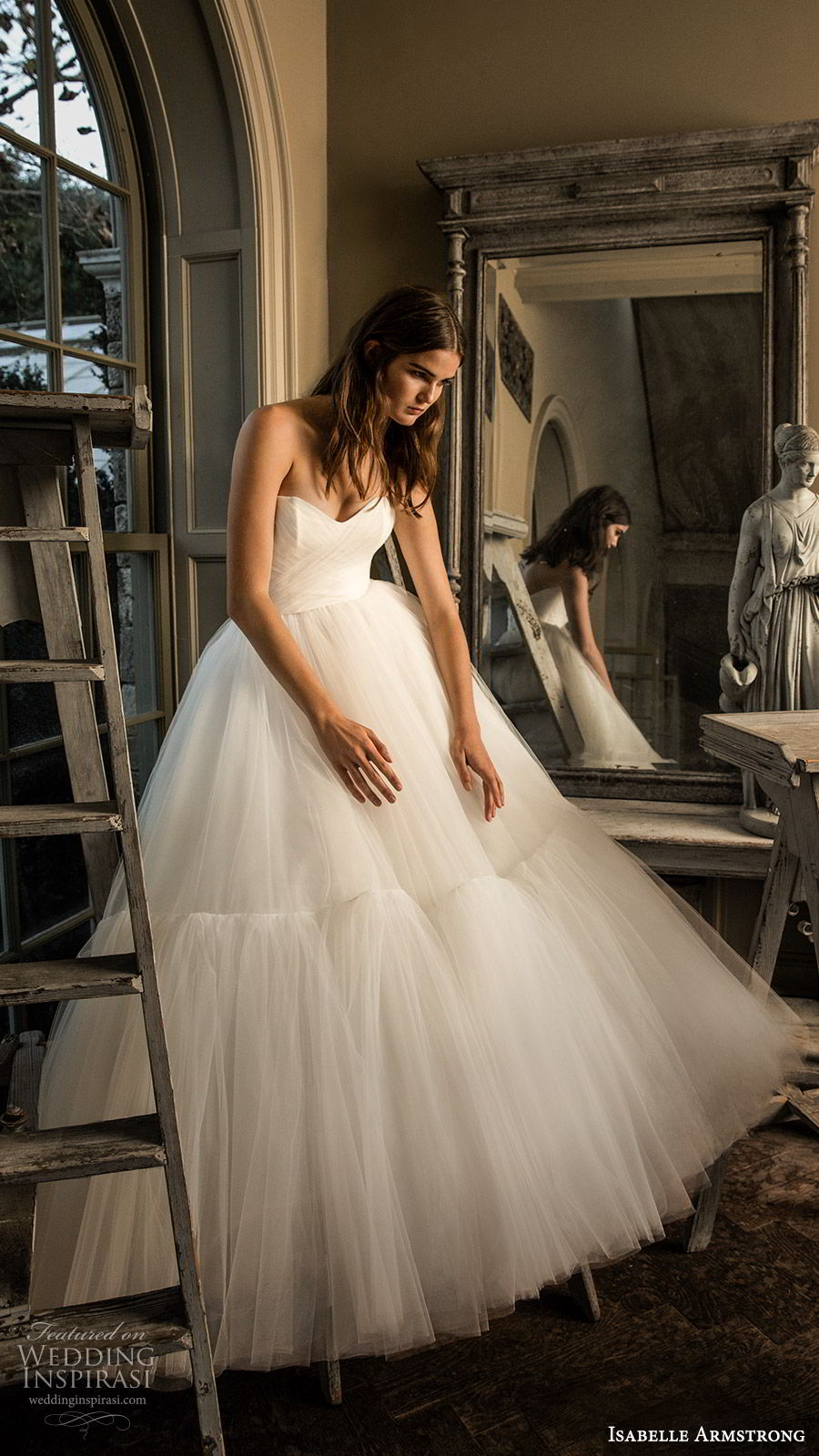 isabelle armstrong fall 2019 bridal strapless sweetheart ruched tulle bodice ball gown wedding dress tiered ruffle skirt (8) romantic princess mv isabelle armstrong fall 2019 bridal strapless sweetheart ruched tulle bodice ball gown wedding dress tiered ruffle skirt (8) romantic princess mv