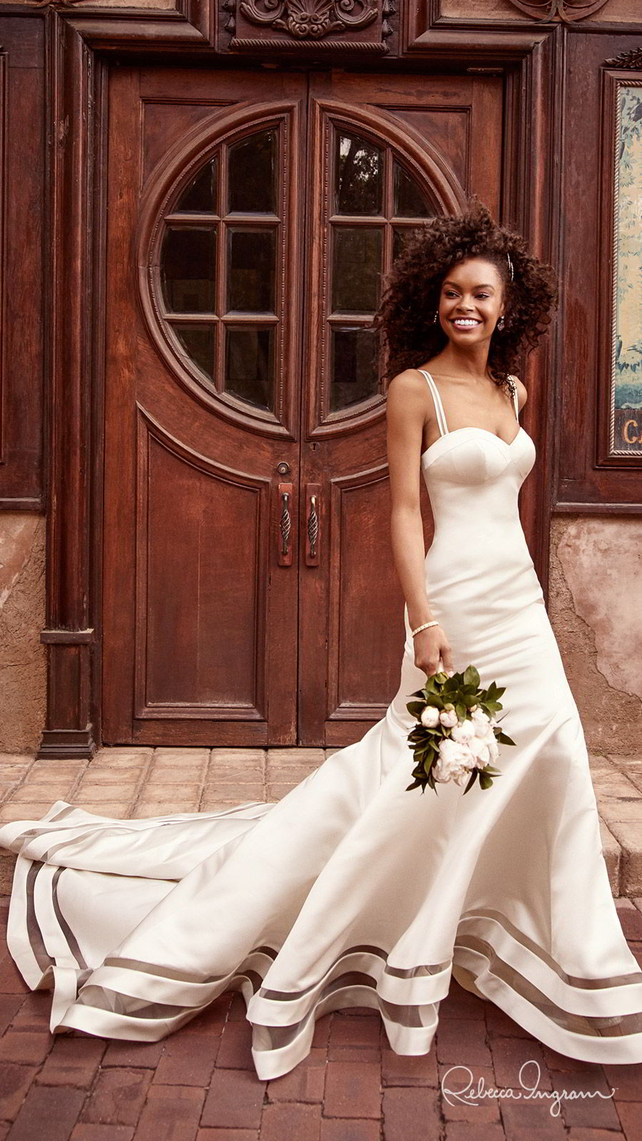 rebecca ingram spring 2019 bridal sleeveless double thin straps sweetheart fit flare mermaid wedding dress (jamilia) clean minimalist modern chapel train mv