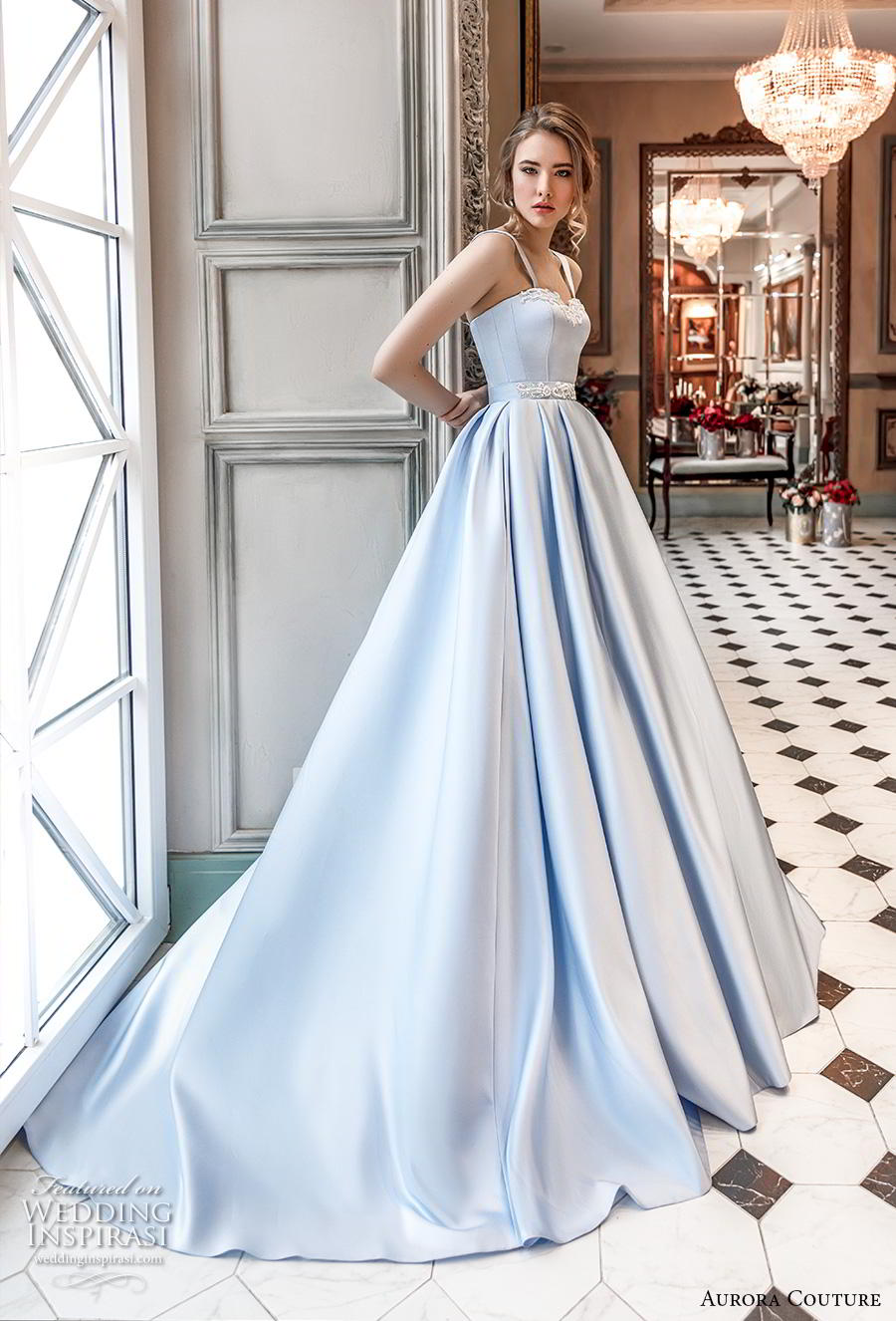 aurora couture 2019 bridal sleeveless with strap sweetheart neckline lightly embellished bodice simple romantic princess blue a  line wedding dress chapel train (18) mv