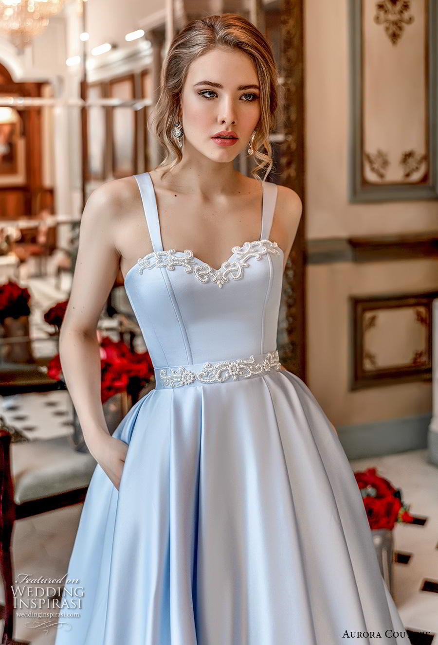 aurora couture 2019 bridal sleeveless with strap sweetheart neckline lightly embellished bodice simple romantic princess blue a  line wedding dress chapel train (18) zv