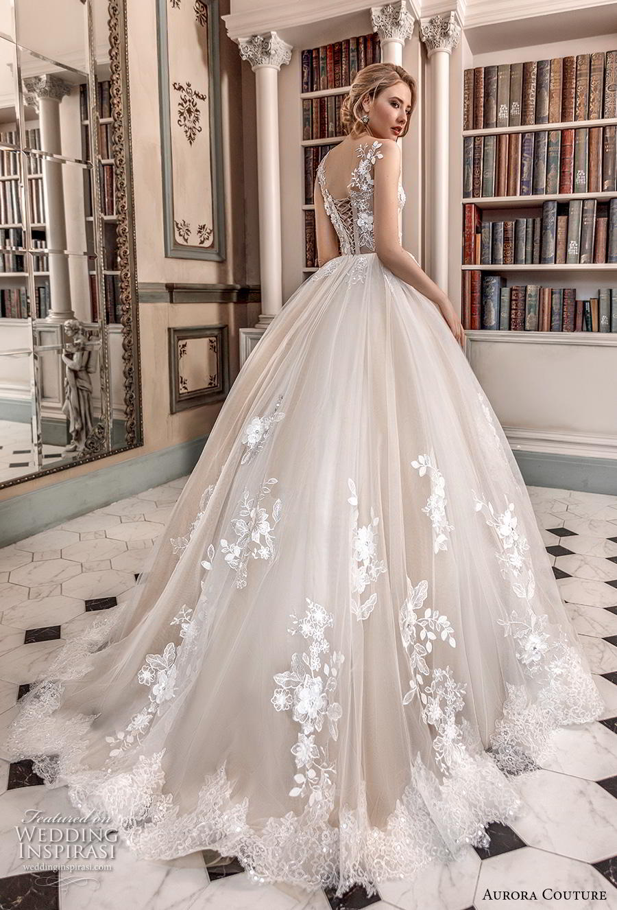 aurora couture 2019 bridal sleeveless with strap v neck heavily embellished bodice romantic ball gown a  line wedding dress corset back chapel train (12) bv