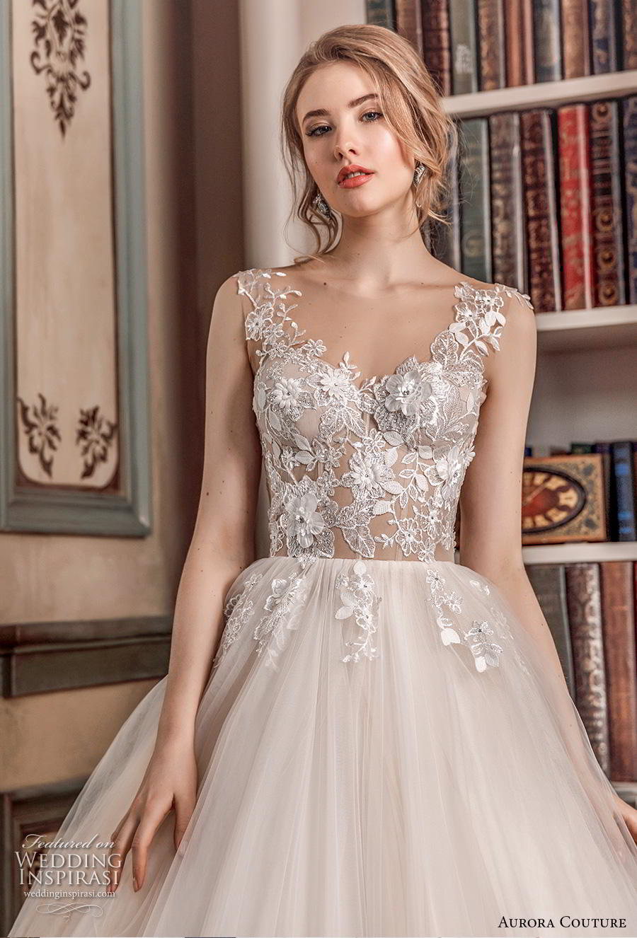 aurora couture 2019 bridal sleeveless with strap v neck heavily embellished bodice romantic ball gown a  line wedding dress corset back chapel train (12) zv