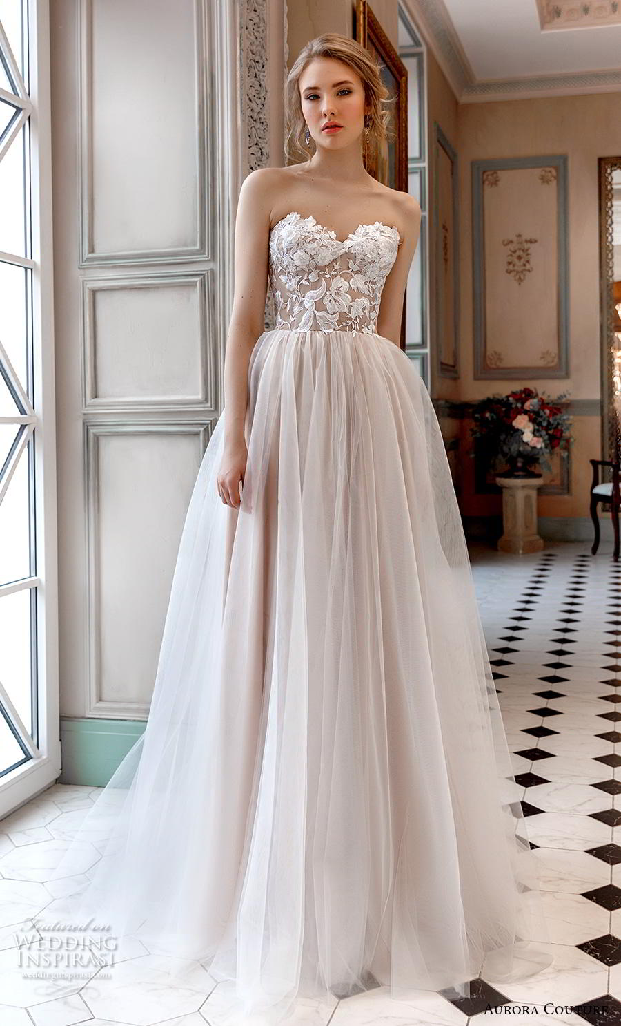 aurora couture 2019 bridal strapless sweetheart neckline heavily embellished bodice romantic ball gown a  line wedding dress (17) mv