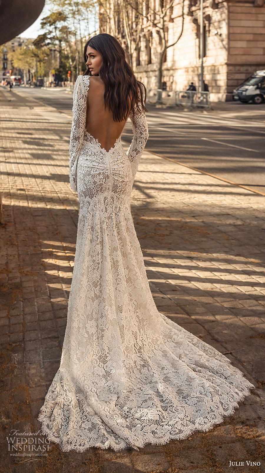 julie vino 2020 barcelona bridal long sleeves deep v neck full embellishment elegant fit and flare wedding dress backless low back medium train (6) bv