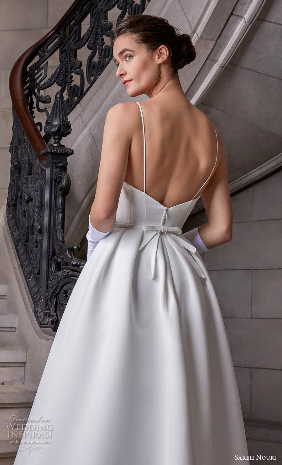 sareh nouri s2020 bridal sleeveless spaghetti strap sweetheart neckline simple minimalist elegant a  line wedding dress backless chapel train (11) zbv