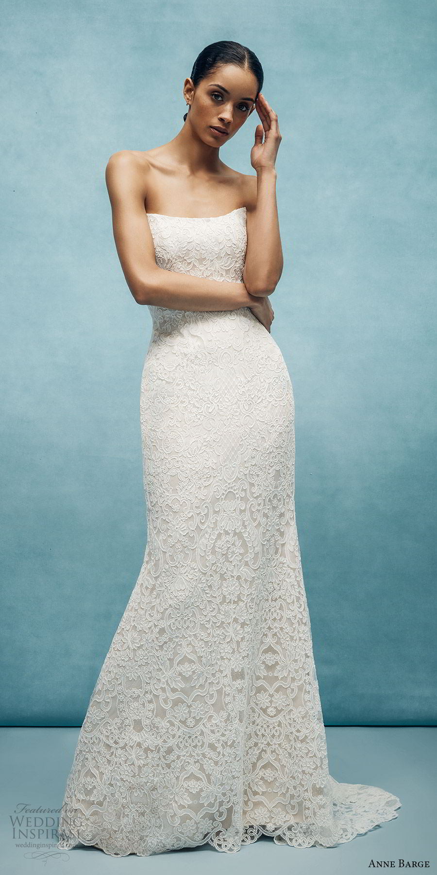 anne barge spring 2020 bridal strapless straight across fully embellished lace sheath wedding dress (3) elegant chapel train mv anne barge spring 2020 bridal strapless straight across fully embellished lace sheath wedding dress (3) elegant chapel train mv