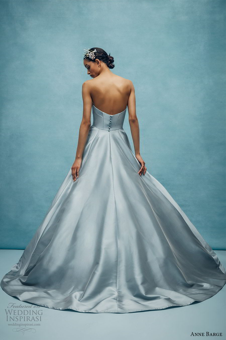 anne barge spring 2020 bridal strapless straight across split v neckline a line ball gown wedding dress (4) elegant minimal modern chapel train blue color bv