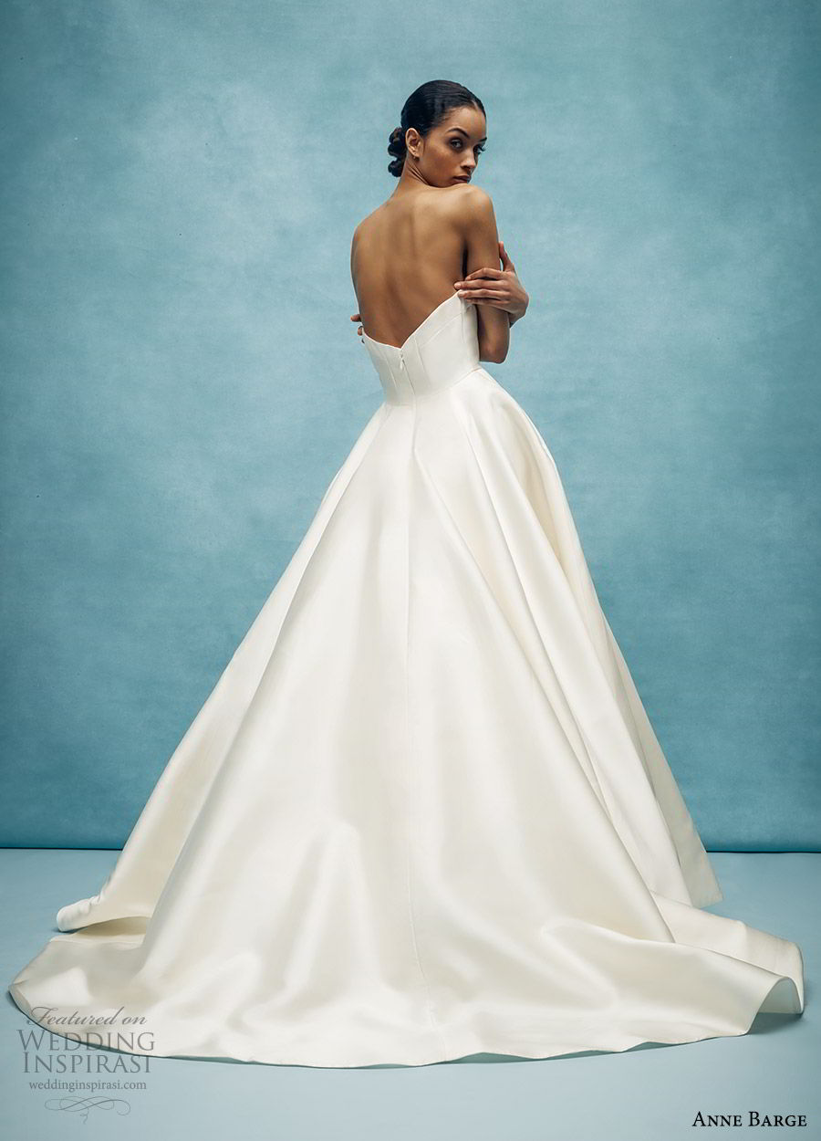 anne barge spring 2020 bridal strapless straight across split v neckline a line ball gown wedding dress (4) elegant minimal modern chapel train bv anne barge spring 2020 bridal strapless straight across split v neckline a line ball gown wedding dress (4) elegant minimal modern chapel train bv
