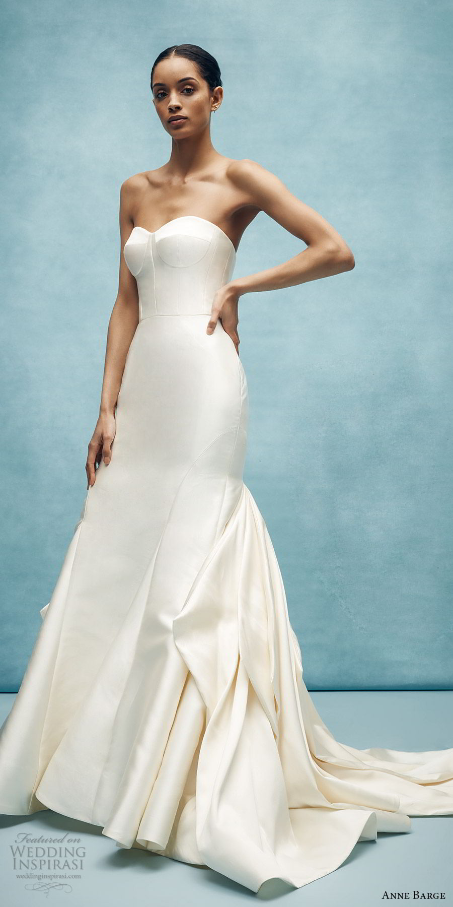 anne barge spring 2020 bridal strapless sweetheart fit flare mermaid wedding dress (8) clean minimal modern chapel train mv