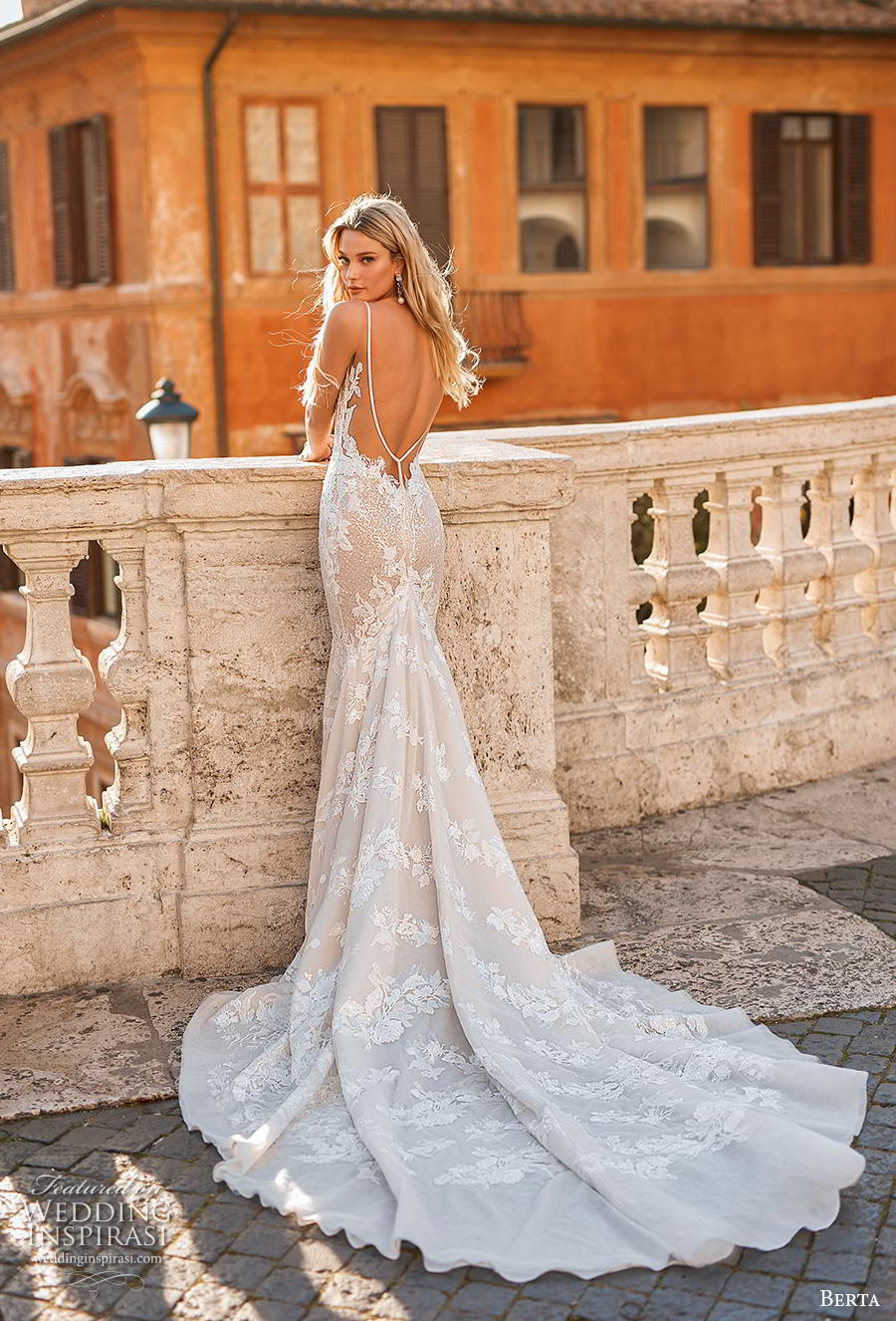 berta 2020 privee bridal sleeveless deep v neck full embellishment elegant sexy fit and flare wedding dress backless chapel train (3) bv
